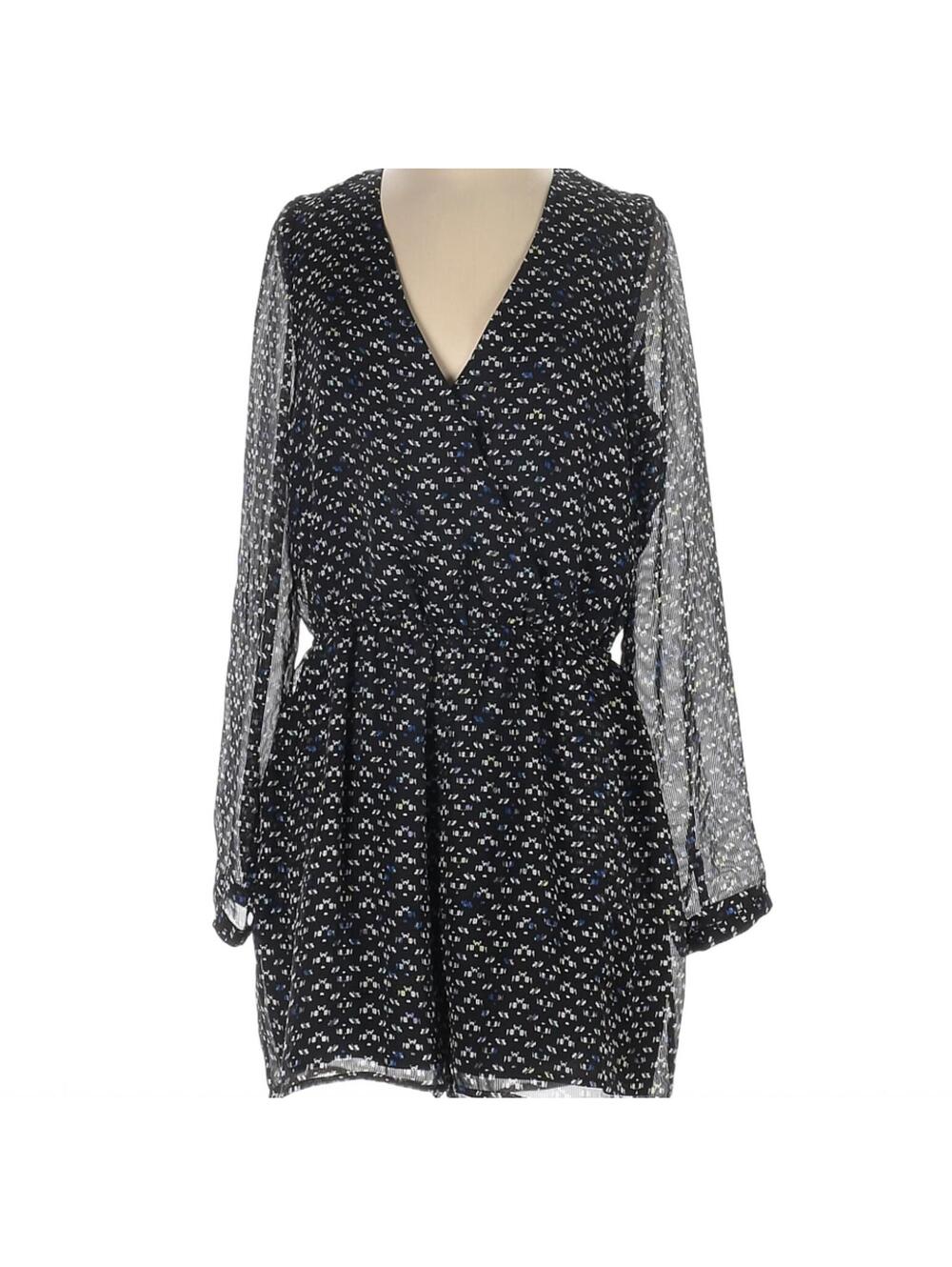 BCBGeneration Black Floral Romper Size L